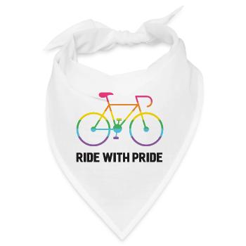 LGBTQ-Radfahrer - Fahre mit Stolz - Bandana - Weiß - Vorne