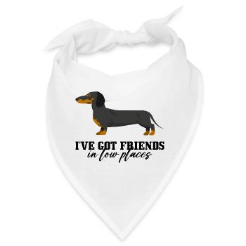 Dackel Ember Silhouette - Bandana - Weiß - Vorne