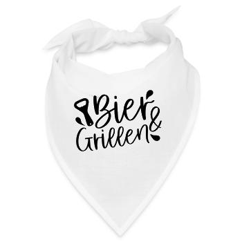 Bier und Grillen - Bandana - Weiß - Vorne