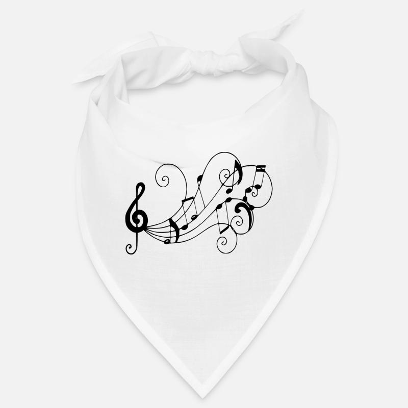 Musical notes - Bandana - white