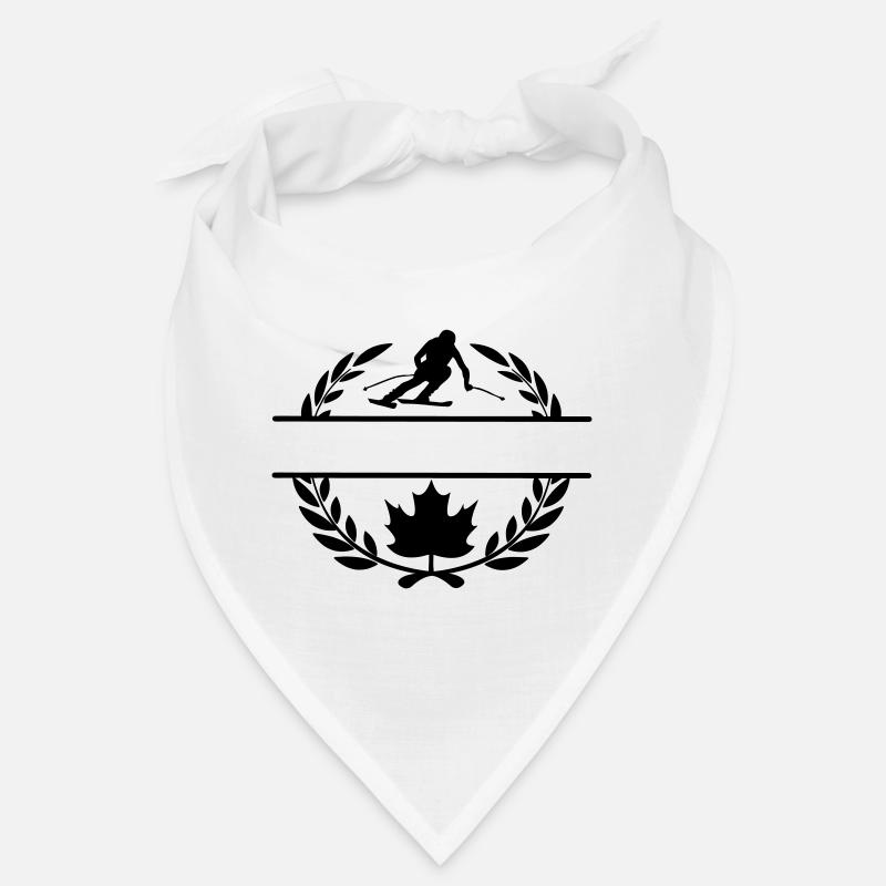 Canada maple leaf descent skier in laurel wreath Bandana