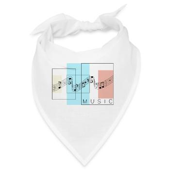 Musik und Pop Art. Ich liebe Musik. - Bandana - Weiß - Vorne