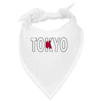 Tokio in Nationalfarben - Bandana - Weiß - Vorne