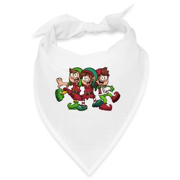 Singende Weihnachtselfen - Bandana - Weiß - Vorne