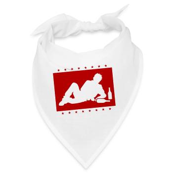 Betrunken Drunk Mann Saufen - Bandana - Weiß - Vorne