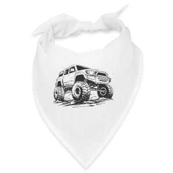 Allrad Geländewagen 4x4 AWD SUV Offroad Truck KFZ - Bandana - Weiß - Vorne