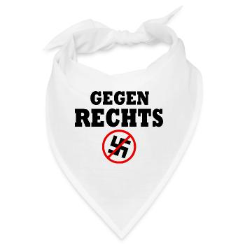 Gegen rechts - Bandana - Weiß - Vorne
