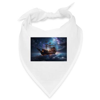 Traumhaftes Wolkenschiff - Bandana - Weiß - Vorne