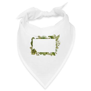 Aquarell Laub Rahmen - Bandana - Weiß - Vorne
