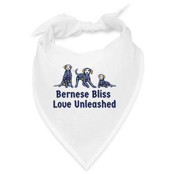 Berner Glückseligkeit Liebe entleine Berner Sennenhund - Bandana - Weiß - Vorne