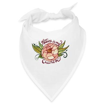 Die Natur ist meine Kirche - Bandana - Weiß - Vorne