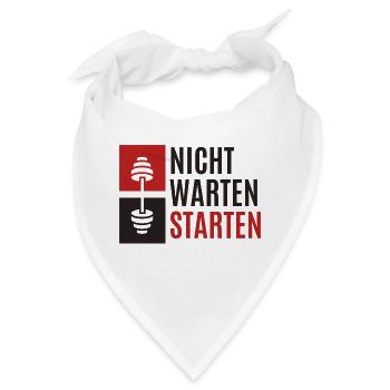 Nicht Warten Starten - Bandana - Weiß - Vorne