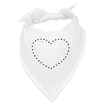 Herz black dots - Bandana - Weiß - Vorne