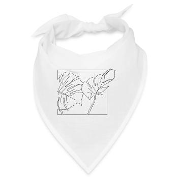 Monstera-Blätter - Bandana - Weiß - Vorne