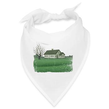 Haus mit kahlem Baum dirty effect - Bandana - Weiß - Vorne