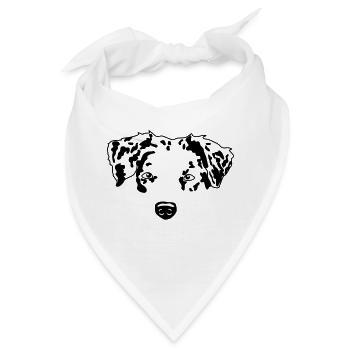 minimal Australian Shepherd Aussie dog - Bandana - Weiß - Vorne
