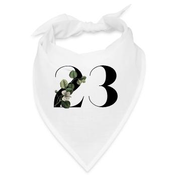 Nummer 23 Blumengrün -23. Blumengeburtstag - Bandana - Weiß - Vorne