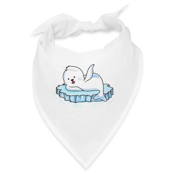 robbe eisscholle comic - Bandana - Weiß - Vorne