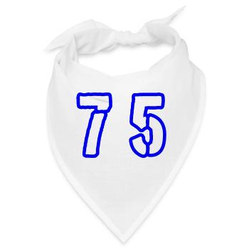 75 Zahl Symbol - Bandana - Weiß - Vorne