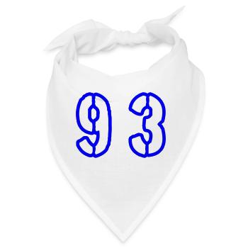 93 Zahl Symbol - Bandana - Weiß - Vorne