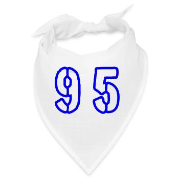 95 Zahl Symbol - Bandana - Weiß - Vorne