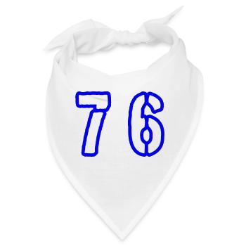 76 Zahl Symbol - Bandana - Weiß - Vorne
