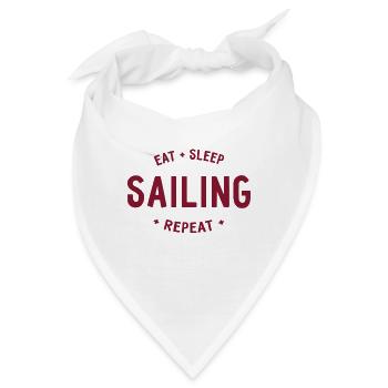 Eat Sleep Sailing Repeat - Bandana - Weiß - Vorne