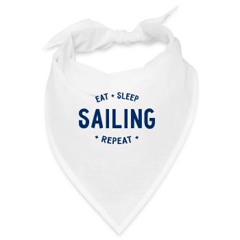 Eat Sleep Sailing Repeat - Bandana - Weiß - Vorne