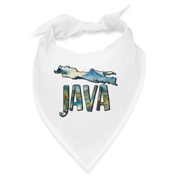 Aquarell Landkarte Java - Bandana - Weiß - Vorne