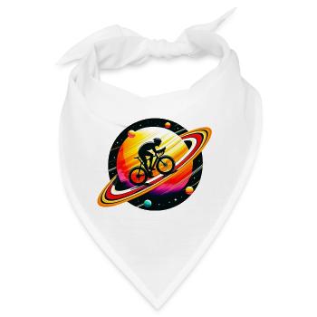 Radfahrer auf dem Saturn - Bandana - Weiß - Vorne