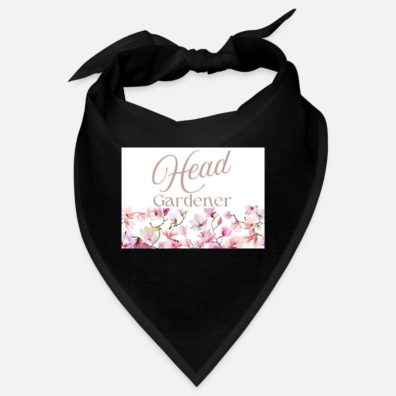 Head Gardener Elegant Script with Floral Border Bandana