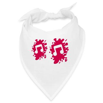 Musiknote Klecks - Bandana - Weiß - Vorne
