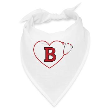 Stethoskop mit Buchstabe B - Bandana - Weiß - Vorne