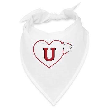 Buchstabe u Stethoskop - Bandana - Weiß - Vorne