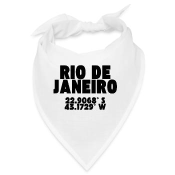 Rio de Janeiro - Design mit Koordinaten - Bandana - Weiß - Vorne
