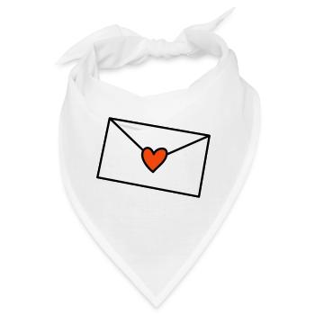 Brief Herz dreifarbig - Bandana - Weiß - Vorne