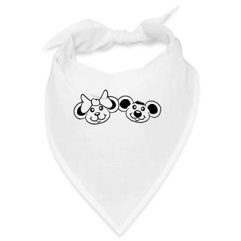 2 Mäuse Paar Zwei Verliebt Valentinstag Frau Mann - Bandana - Weiß - Vorne