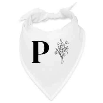 Minimalistische Blumen - Bandana - Weiß - Vorne