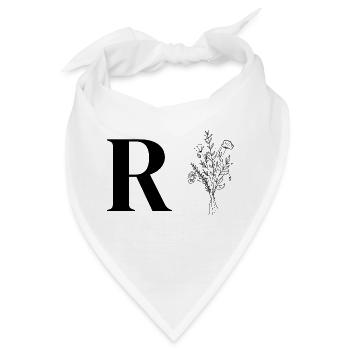 Lette R minimalistische Blumen - Bandana - Weiß - Vorne