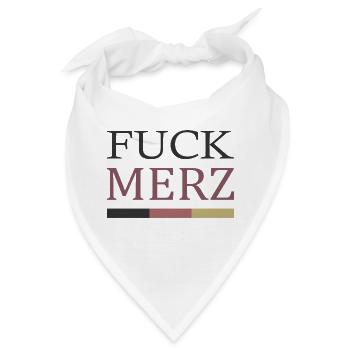 fuck merz - Bandana - Weiß - Vorne