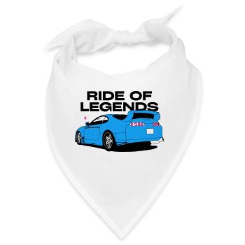 Neonblauer Sportwagen Silhouette - Bandana - Weiß - Vorne