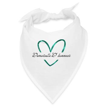 Brautjungfer mit glitzerndem grünem Herz - Bandana - Weiß - Vorne