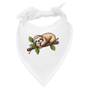 Faultier Schlafend - Bandana - Weiß - Vorne