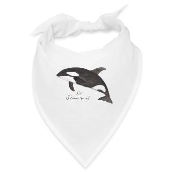 Schwertwal als Aquarell - Bandana - Weiß - Vorne