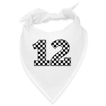 Nummer 12 plaid - Bandana - Weiß - Vorne
