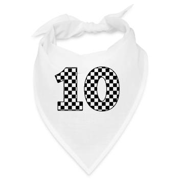 Nummer 10 Plaid - Bandana - Weiß - Vorne