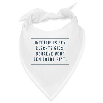 Antwerpener Weisheit: Intuition & Pints - Bandana - Weiß - Vorne