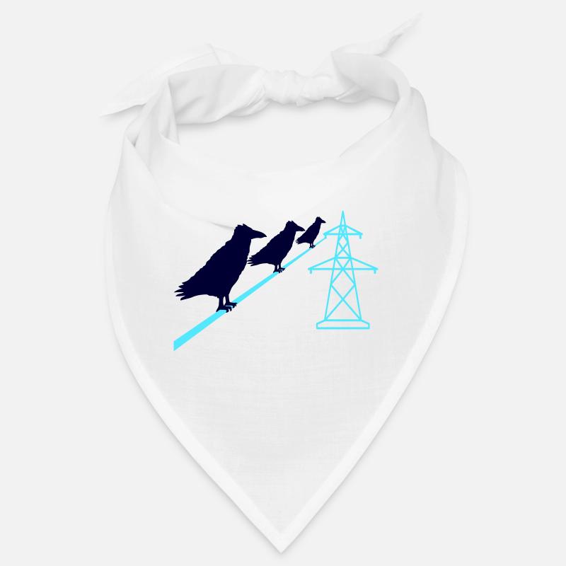3 Raben sitzen Strom Kabel Seil Stromkabel Trasse Bandana