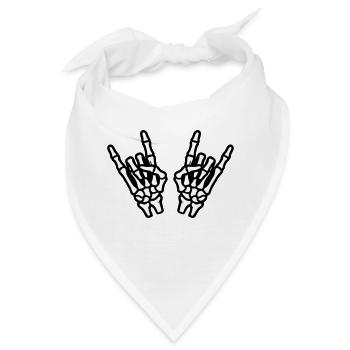 Hand Party Skelett - Bandana - Weiß - Vorne