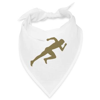 Minimalistische Silhouette Sprinter Sprinten  - Bandana - Weiß - Vorne
